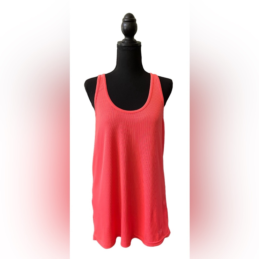 Under Armour: Pink Orange Athletic wear HeatGear Muscle Tee Shirt